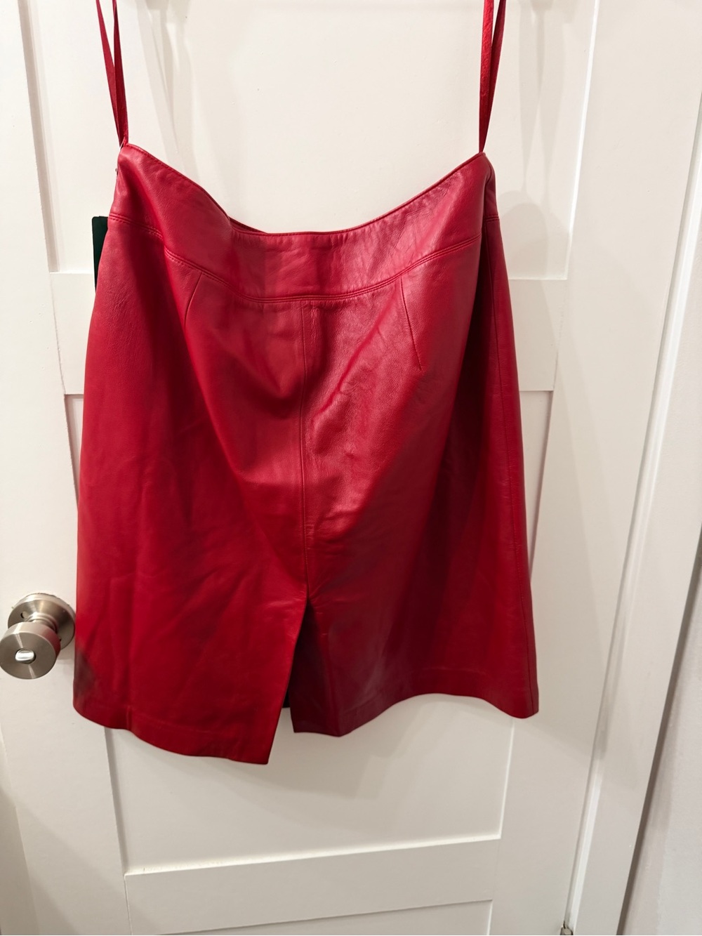 NWT Ralph Lauren Women's Red Leather Skirt - Picture 6 of 10